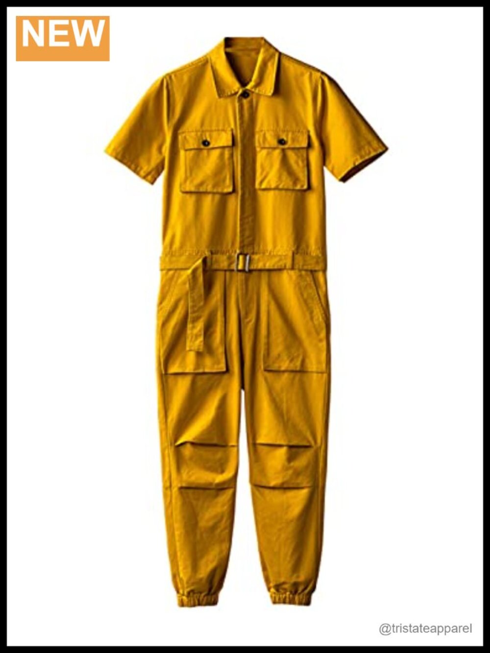 Unisex Short Sleeve Button-Front Twill Flight Suit Coverall Jumpsuit Work